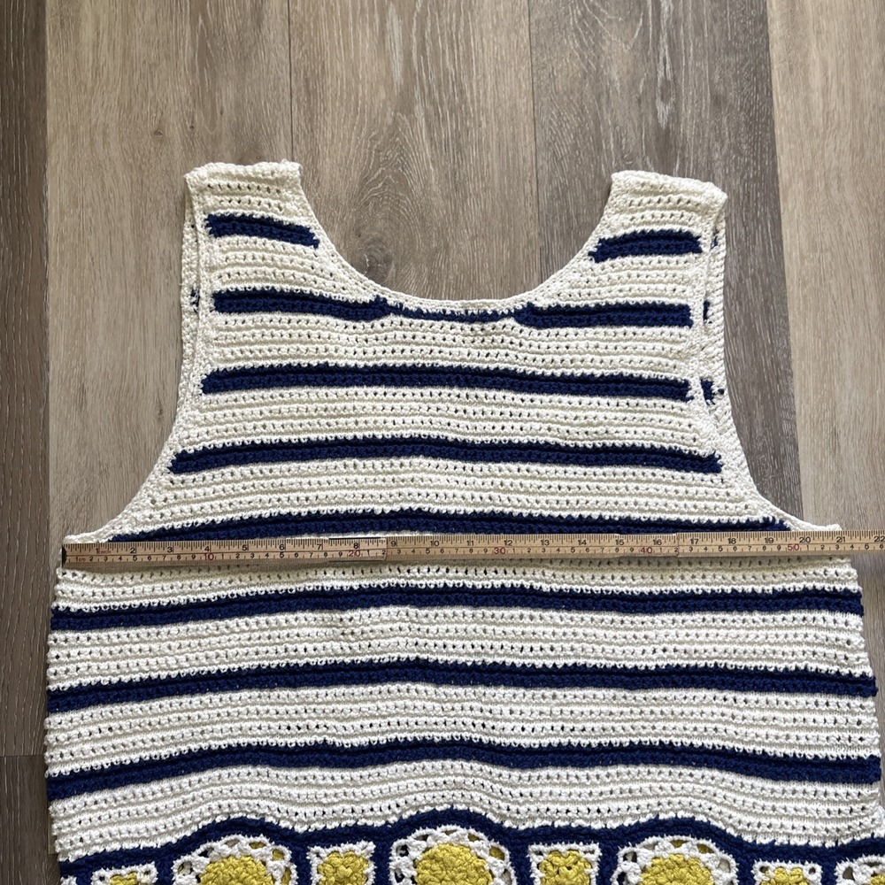 Maeve By Anthropologie Crochet Hem Sweater V Neck Tank Granny Square Boho XL - Picture 12 of 12